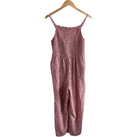 Old Navy Smocked Cami Jumpsuit Ruffled Square Neck Ditsy Floral Print Med - Picture 4 of 13